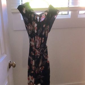 LC A-line black patterned dress
